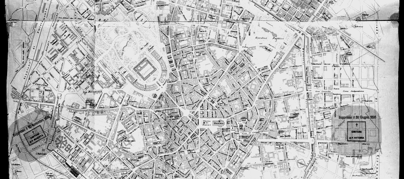 Pianta di Milano di fine Ottocento